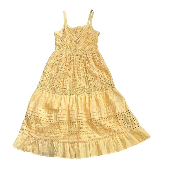 Skies are Blue Sunshine yellow eyelet layered sun dress women's size xs NWT - Picture 2 of 8